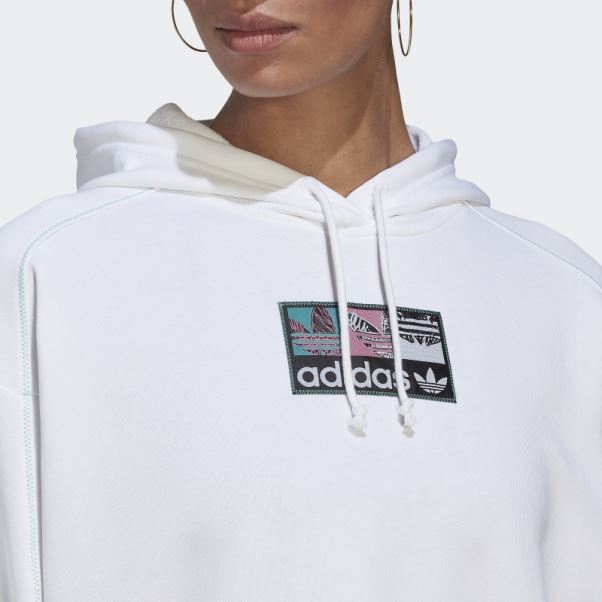 Adidas Sweat à Capuche Blanc Mode