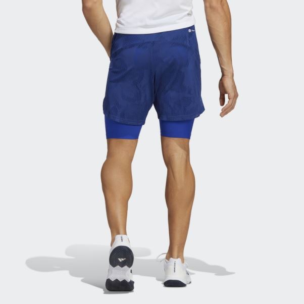 Short De Tennis Deux En Un 7 Pouces Melbourne Bleu Victoire Adidas