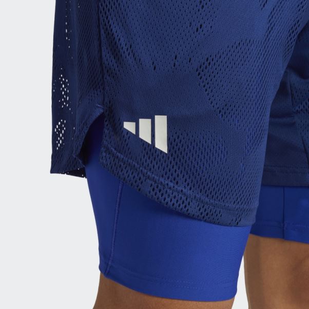 Short De Tennis Deux En Un 7 Pouces Melbourne Bleu Victoire Adidas