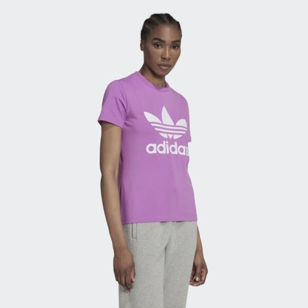 Tee Shirt Adicolor Classics Trefoil Lilas Adidas