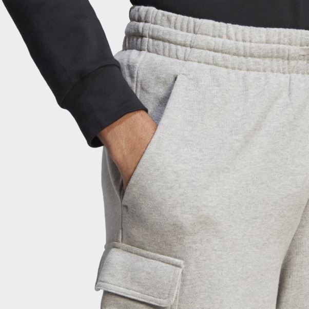 Adidas Essentials Short Cargo En Tissu éponge Gris Moyen