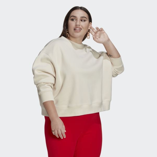 Sweat Adidas Adicolor Essentials Crew Blanc (taille Plus)