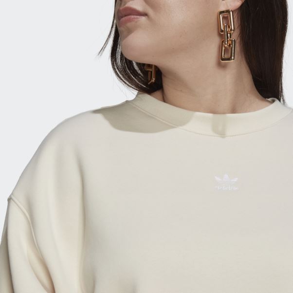 Sweat Adidas Adicolor Essentials Crew Blanc (taille Plus)