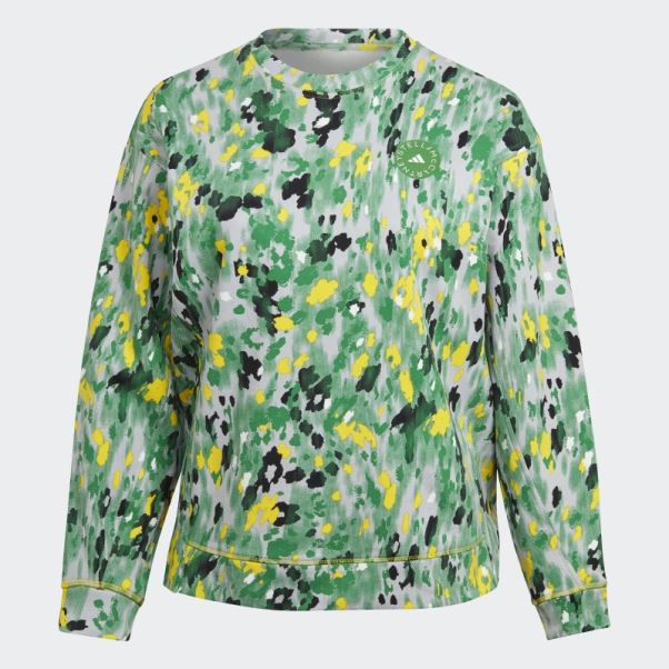 Adidas By Stella Mccartney Sweat à Imprimé Floral - Grande Taille Blanc Chaud