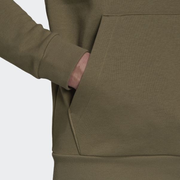 Adidas Essentials Polaire Gros Logo Sweat à Capuche Orbite Vert