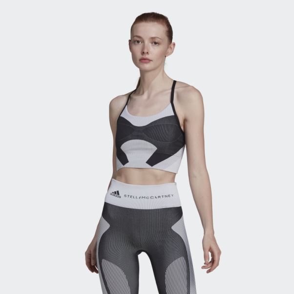 Noir Adidas By Stella Mccartney Soutien-gorge De Yoga Truestrength à Maintien Léger Hot