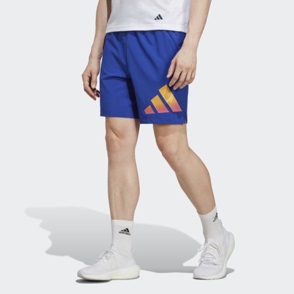 Short D'entraînement Adidas Train Icon 3 Bandes Bleu