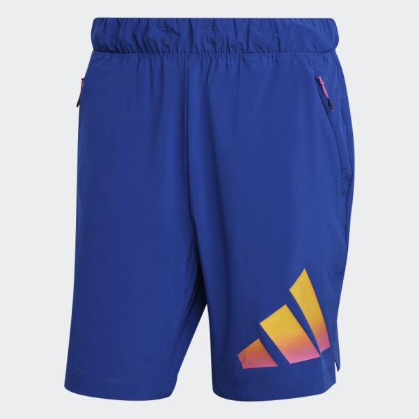 Short D'entraînement Adidas Train Icon 3 Bandes Bleu