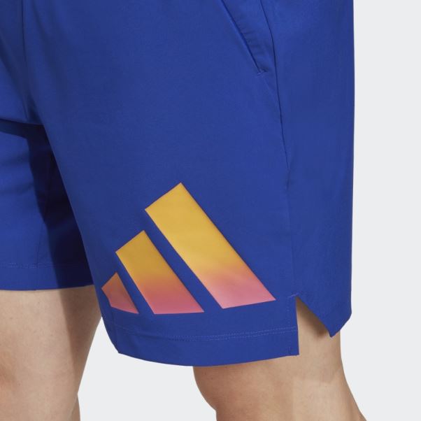 Short D'entraînement Adidas Train Icon 3 Bandes Bleu