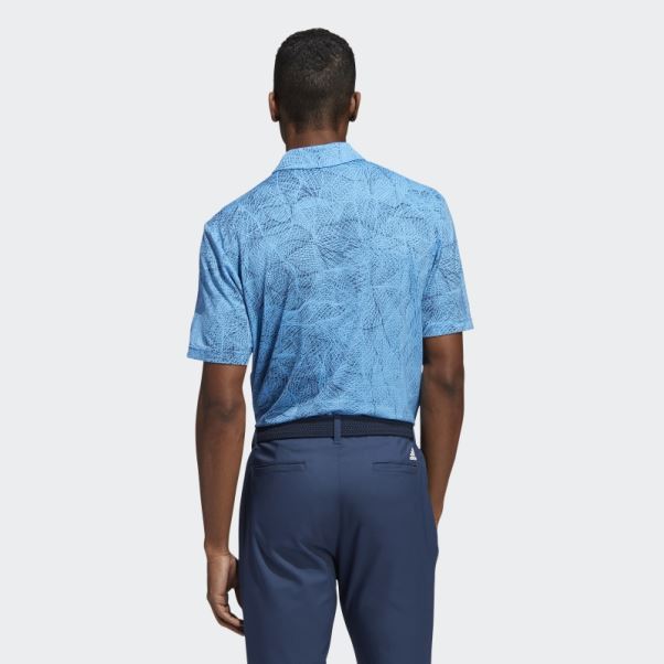 Polo Adidas Motion Print Bleu