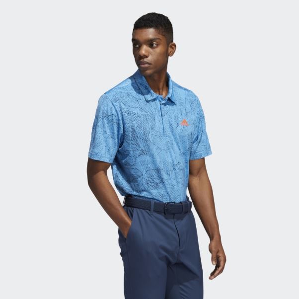 Polo Adidas Motion Print Bleu