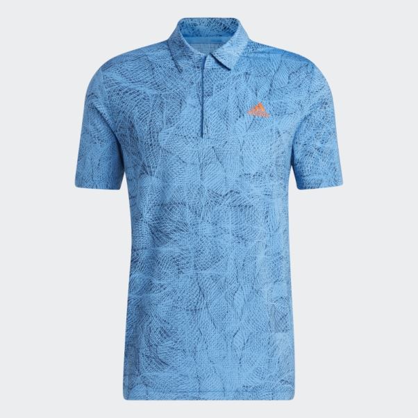 Polo Adidas Motion Print Bleu