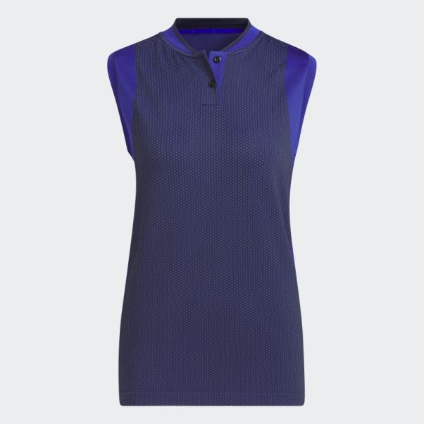 Ultimate365 Tour Sans Manches Primeknit Polo Bleu Adidas