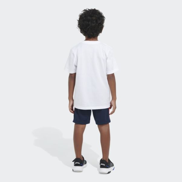 Adidas Ensemble T-shirt Et Short Blanc Graphique
