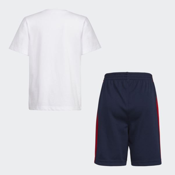 Adidas Ensemble T-shirt Et Short Blanc Graphique