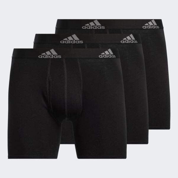 Adidas Boxer Noir En Coton Stretch 3 Paires (grand Et Haut)