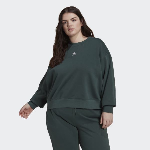 Sweat Adidas Adicolor Essentials Crew Vert Minéral (taille Plus)