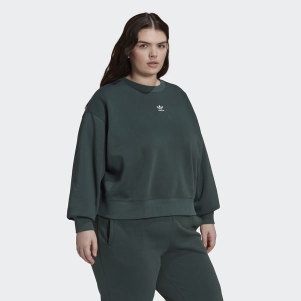 Sweat Adidas Adicolor Essentials Crew Vert Minéral (taille Plus)