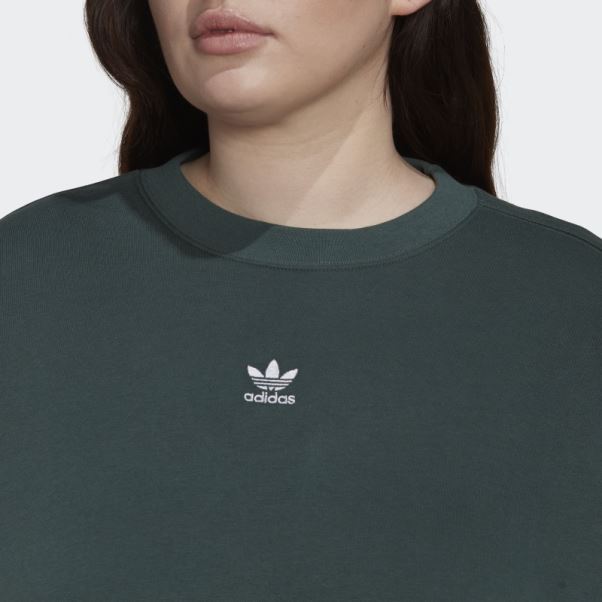 Sweat Adidas Adicolor Essentials Crew Vert Minéral (taille Plus)