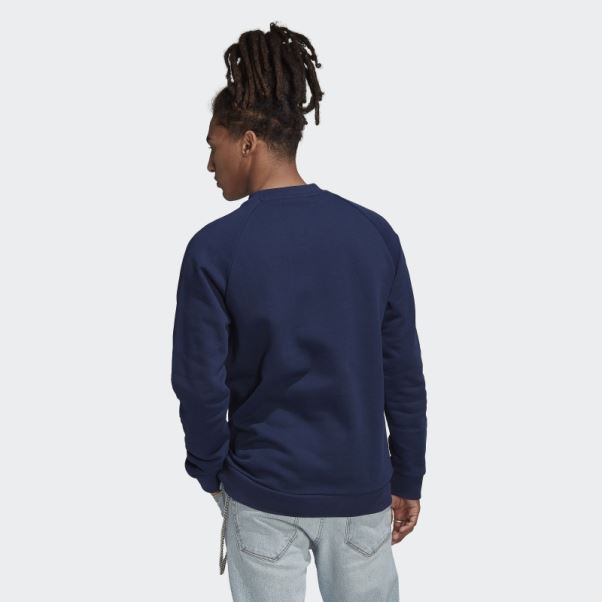 Sweat Adidas Night Indigo Adicolor Classics Trèfle Ras Du Cou