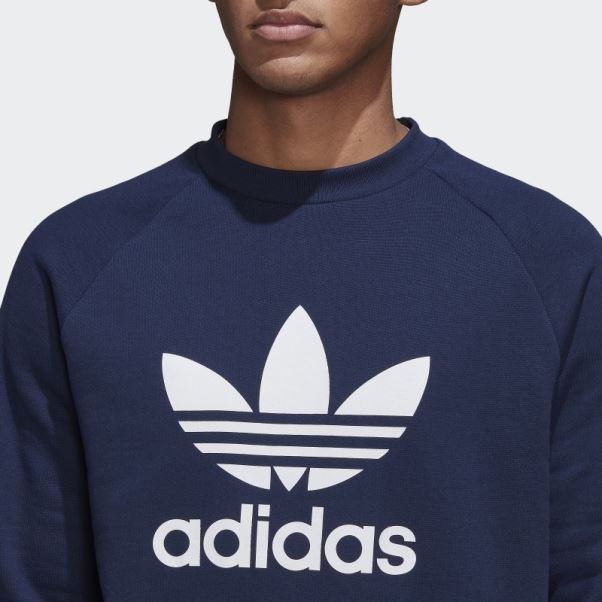 Sweat Adidas Night Indigo Adicolor Classics Trèfle Ras Du Cou