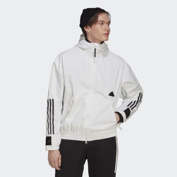 Veste Tempête Blanche à 3 Bandes Adidas