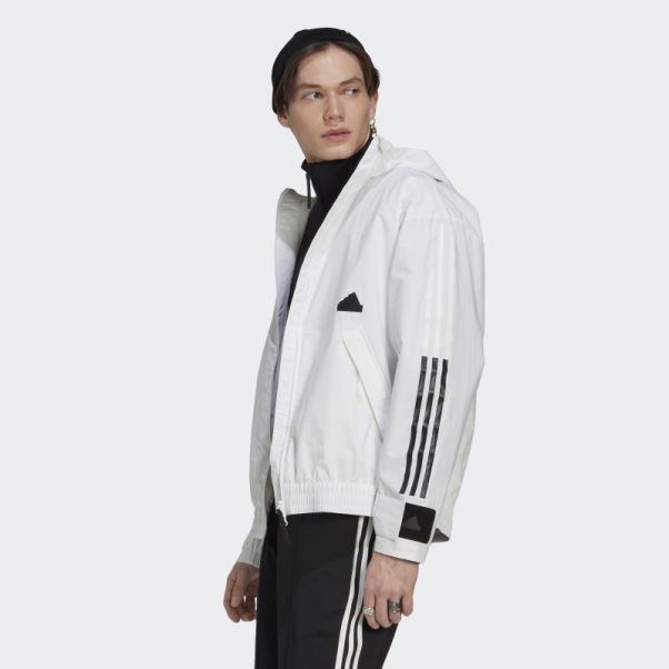 Veste Tempête Blanche à 3 Bandes Adidas