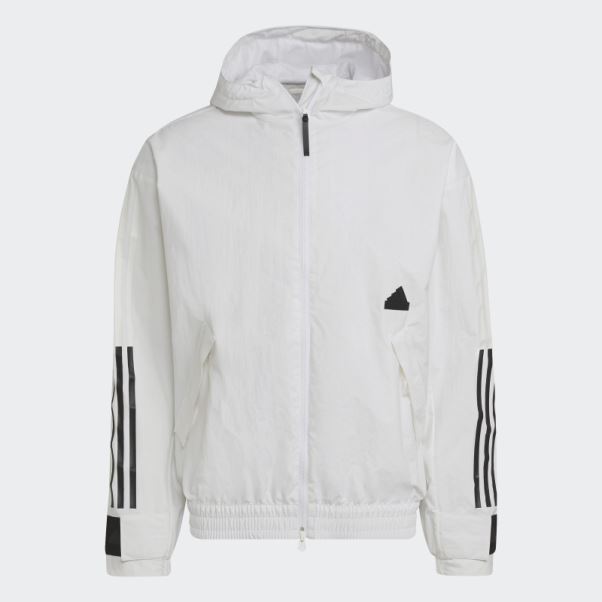 Veste Tempête Blanche à 3 Bandes Adidas