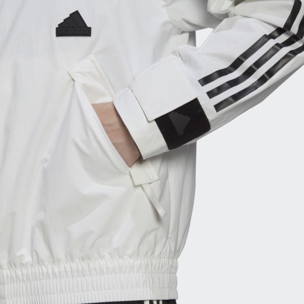 Veste Tempête Blanche à 3 Bandes Adidas