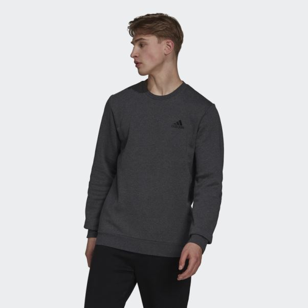 Sweat Polaire Essentials Adidas Gris Foncé Chiné