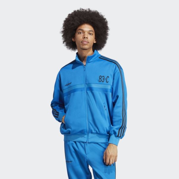 Adidas 83-c Haut De Survêtement Oiseau Bleu