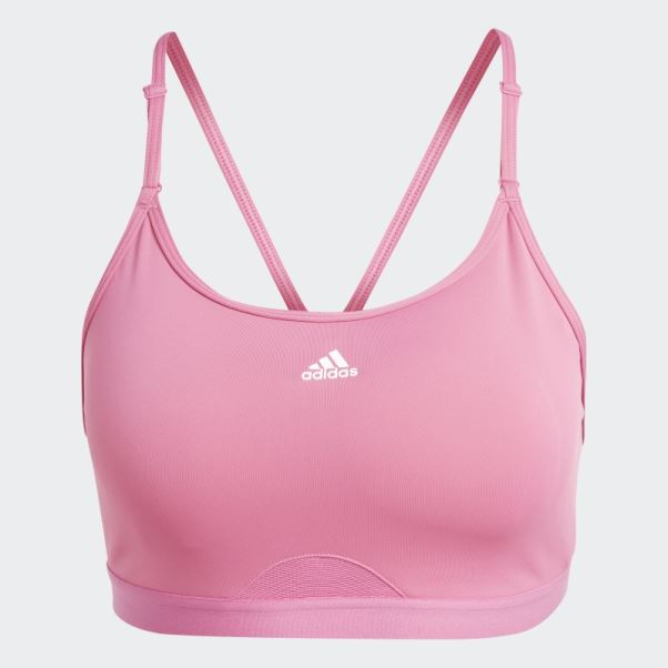 Adidas Brassière De Maintien Léger Aeroreact Training Fuchsia