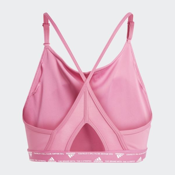 Adidas Brassière De Maintien Léger Aeroreact Training Fuchsia