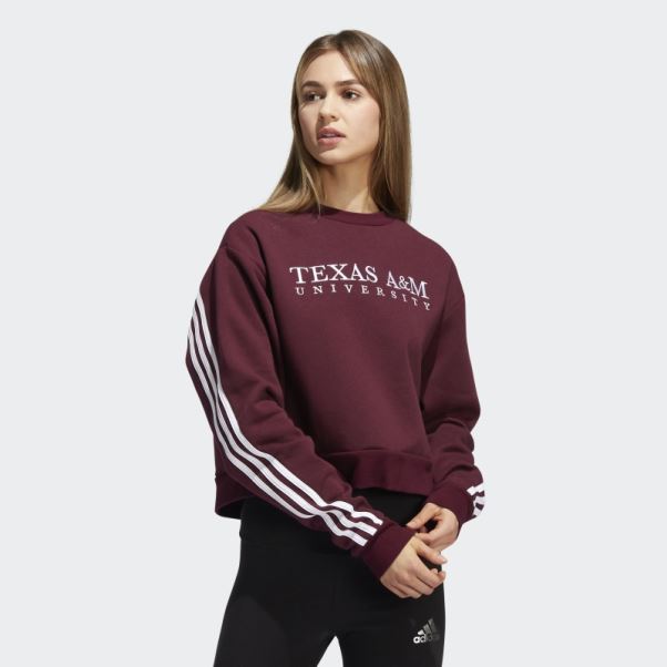Sweat Ras Du Cou 3 Bandes Adidas Bordeaux