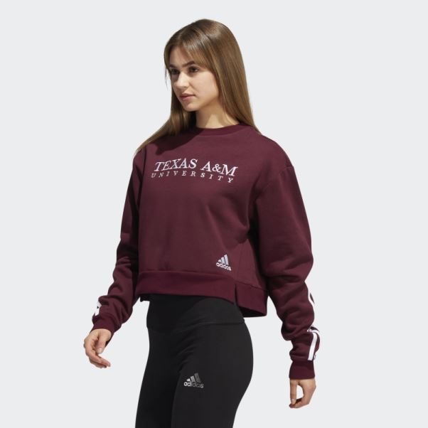 Sweat Ras Du Cou 3 Bandes Adidas Bordeaux
