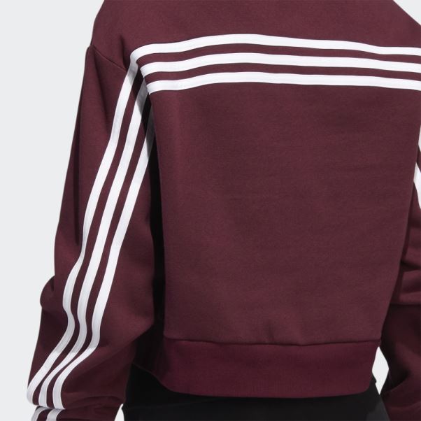 Sweat Ras Du Cou 3 Bandes Adidas Bordeaux