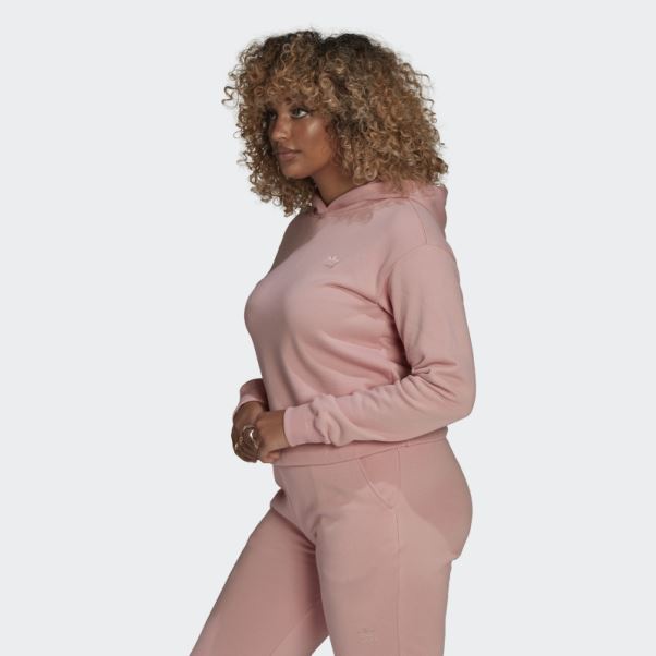 Adidas Sweat à Capuche Court Mauve
