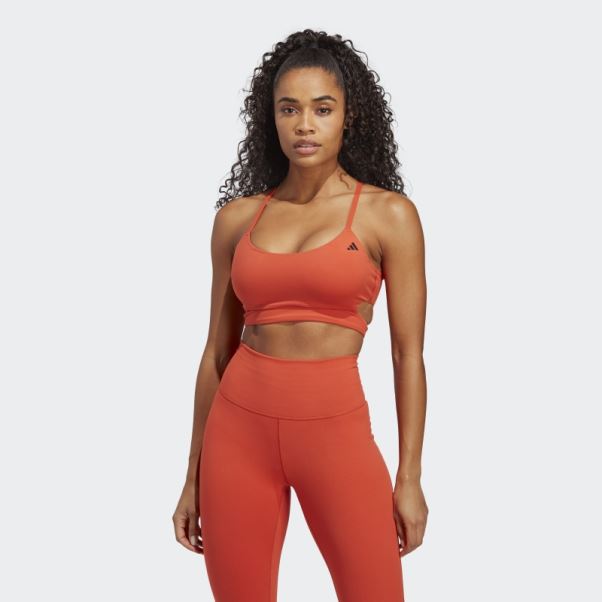 Soutien-gorge Long à Maintien Léger Rouge Yoga Studio Adidas