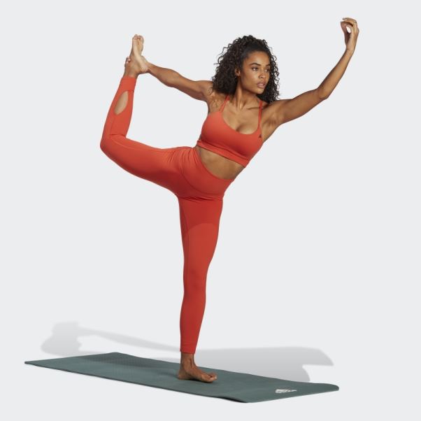 Soutien-gorge Long à Maintien Léger Rouge Yoga Studio Adidas