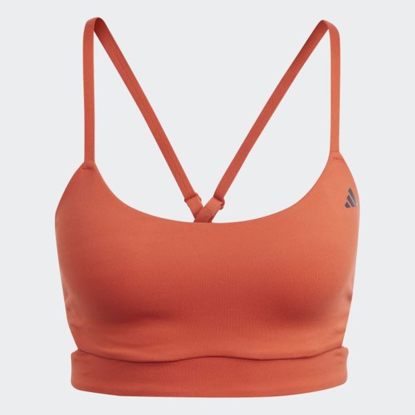 Soutien-gorge Long à Maintien Léger Rouge Yoga Studio Adidas