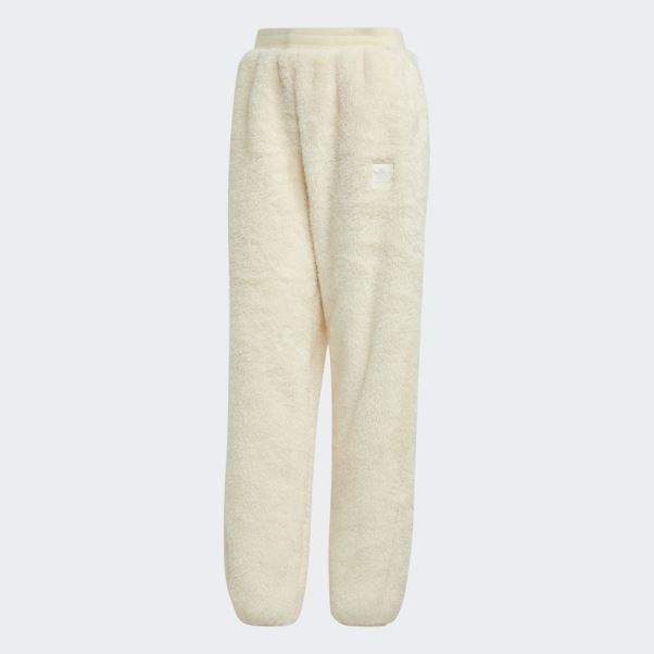 Adidas Essentials+ Pantalon De Jogging Pelucheux Blanc