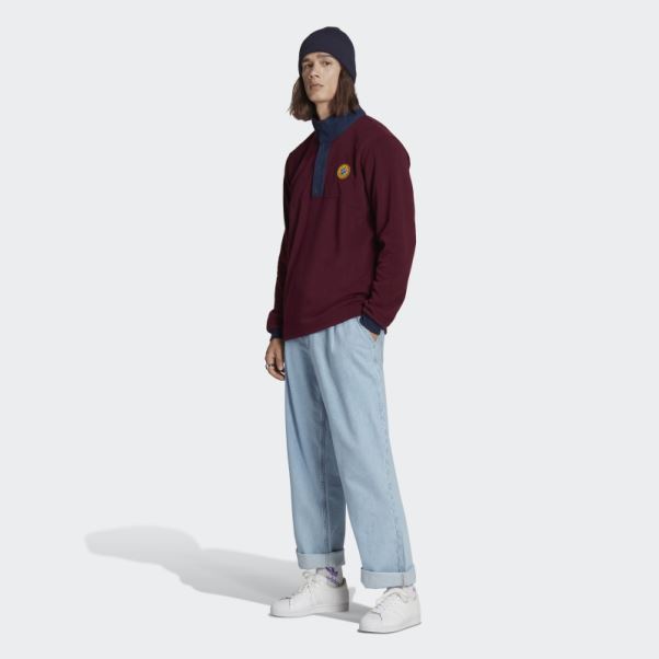 Adidas Wander Hour Quarter-snap Polaire Veste Bordeaux