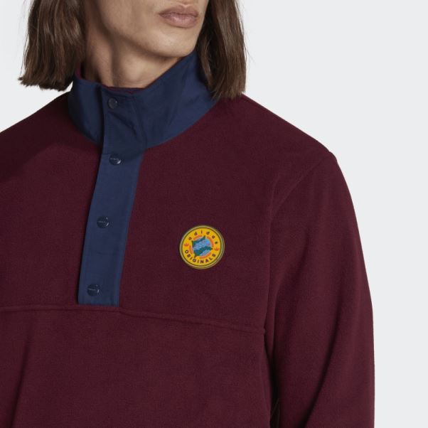 Adidas Wander Hour Quarter-snap Polaire Veste Bordeaux