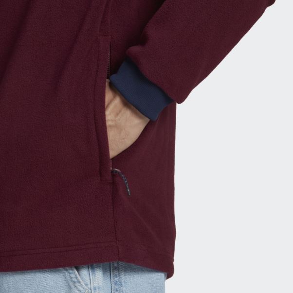 Adidas Wander Hour Quarter-snap Polaire Veste Bordeaux