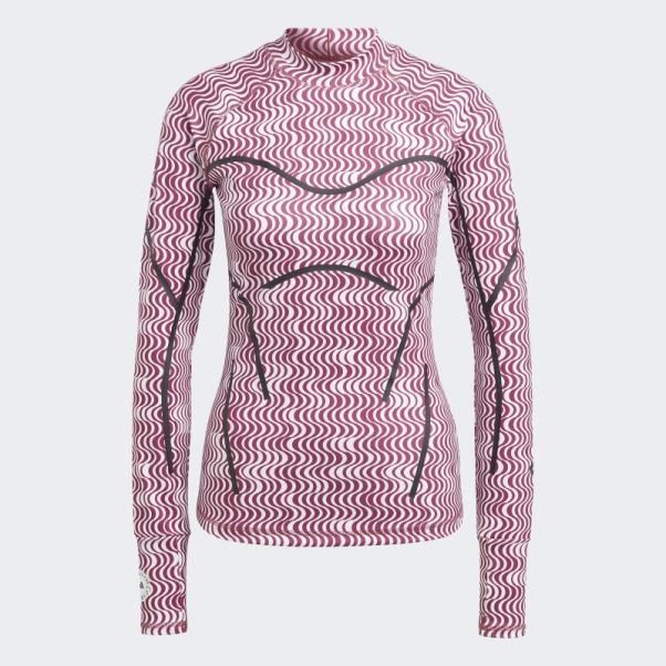 Adidas By Stella Mccartney Truepurpose Imprimé Manches Longues Blanc Chaud