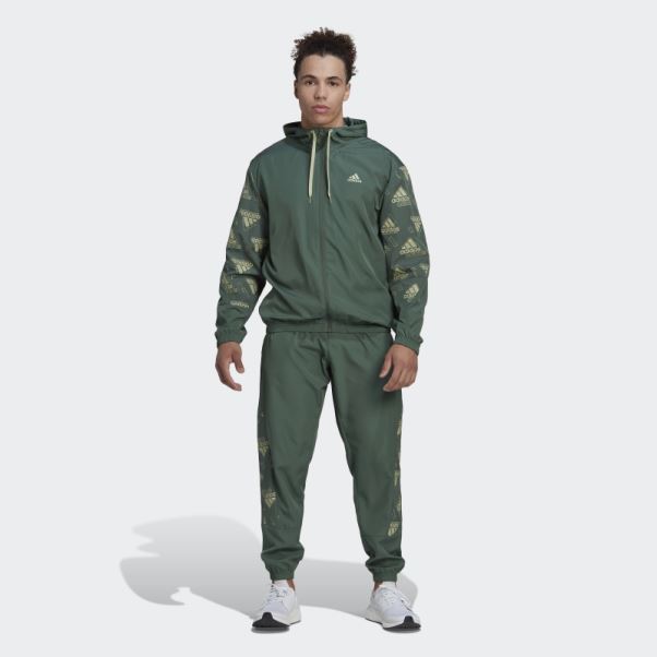 Survêtement Imprimé Allover Vert Oxyde Adidas