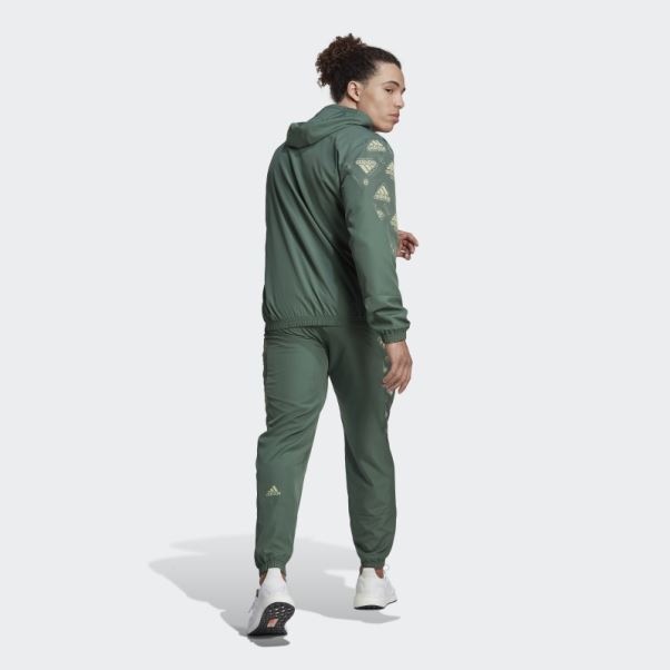 Survêtement Imprimé Allover Vert Oxyde Adidas