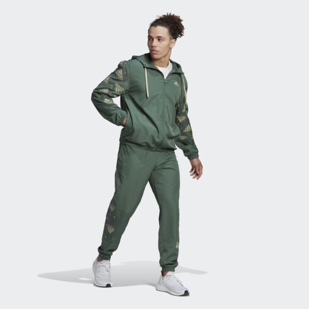 Survêtement Imprimé Allover Vert Oxyde Adidas