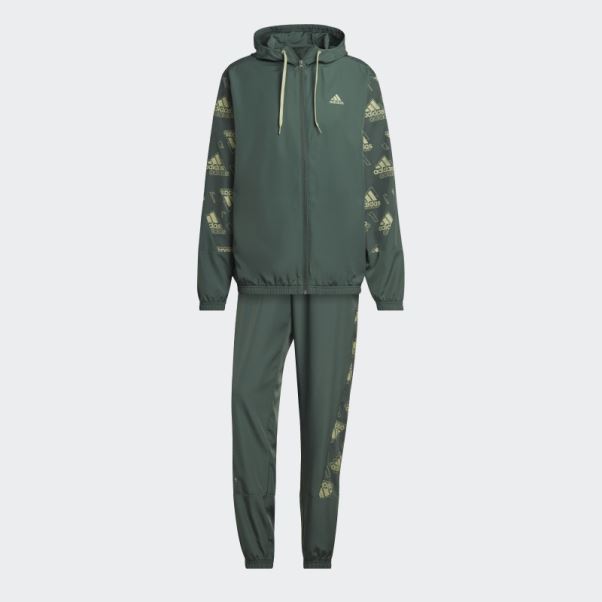 Survêtement Imprimé Allover Vert Oxyde Adidas