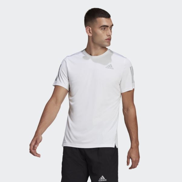 Propre Le T-shirt De Course Adidas Blanc